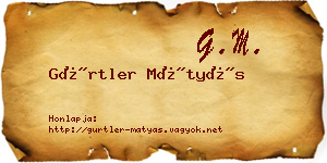 Gürtler Mátyás névjegykártya